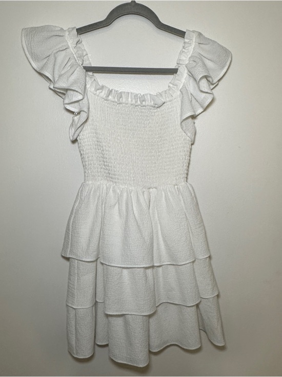 Express Dresses & Skirts - Express White Smocked Ruffle Tiered Dress